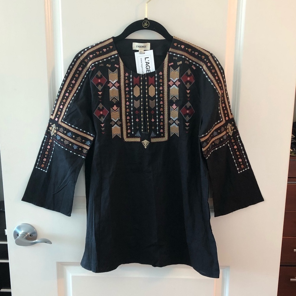 L’AGENCE Embroidered Top